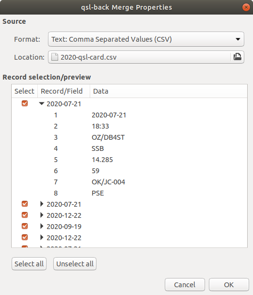 Create labels in gLabels by merging the template with the CSV file