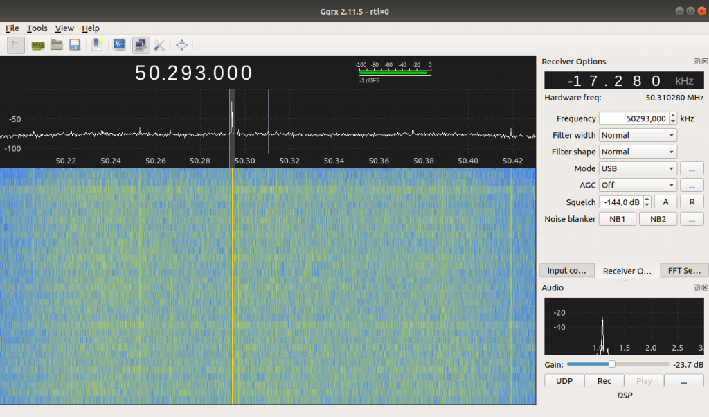 Receive WSPR with RTL-SDR and Gqrx